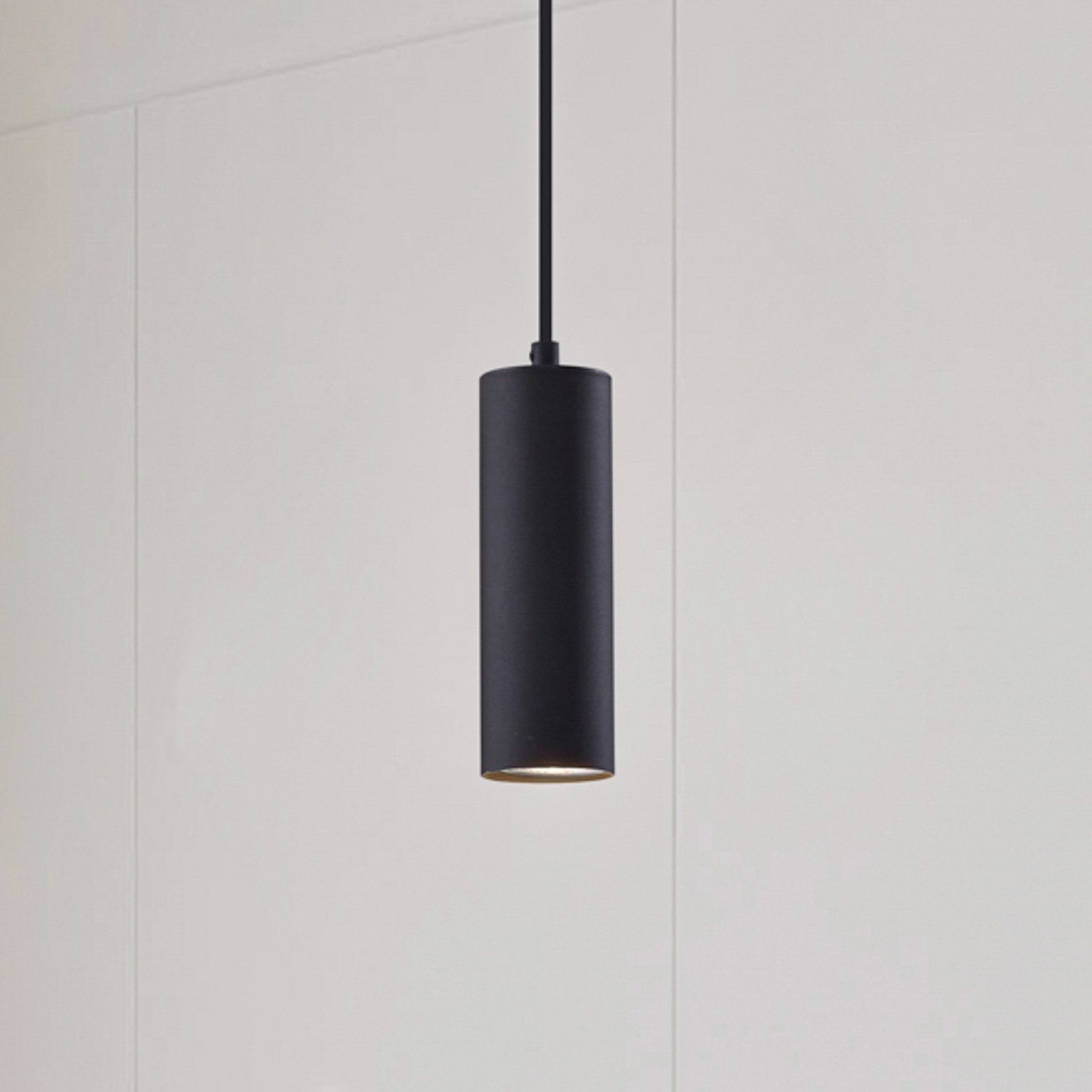 Lampă suspendată Lindby Joffrey Ø 6 cm negru metal GU10 - Camera de zi / sufragerie - modern