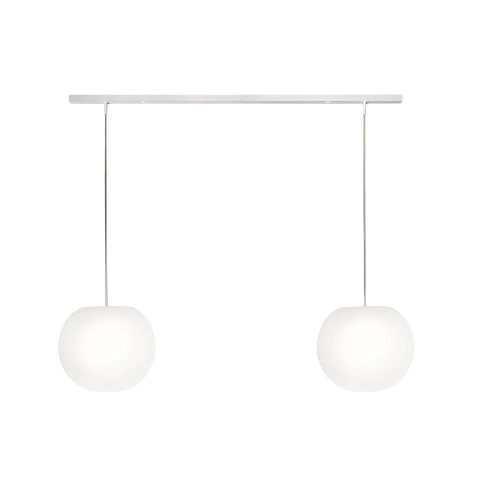 Casablanca Hängelampe Acai, weiß, lang, 2-flg., Ø 26 cm, E27