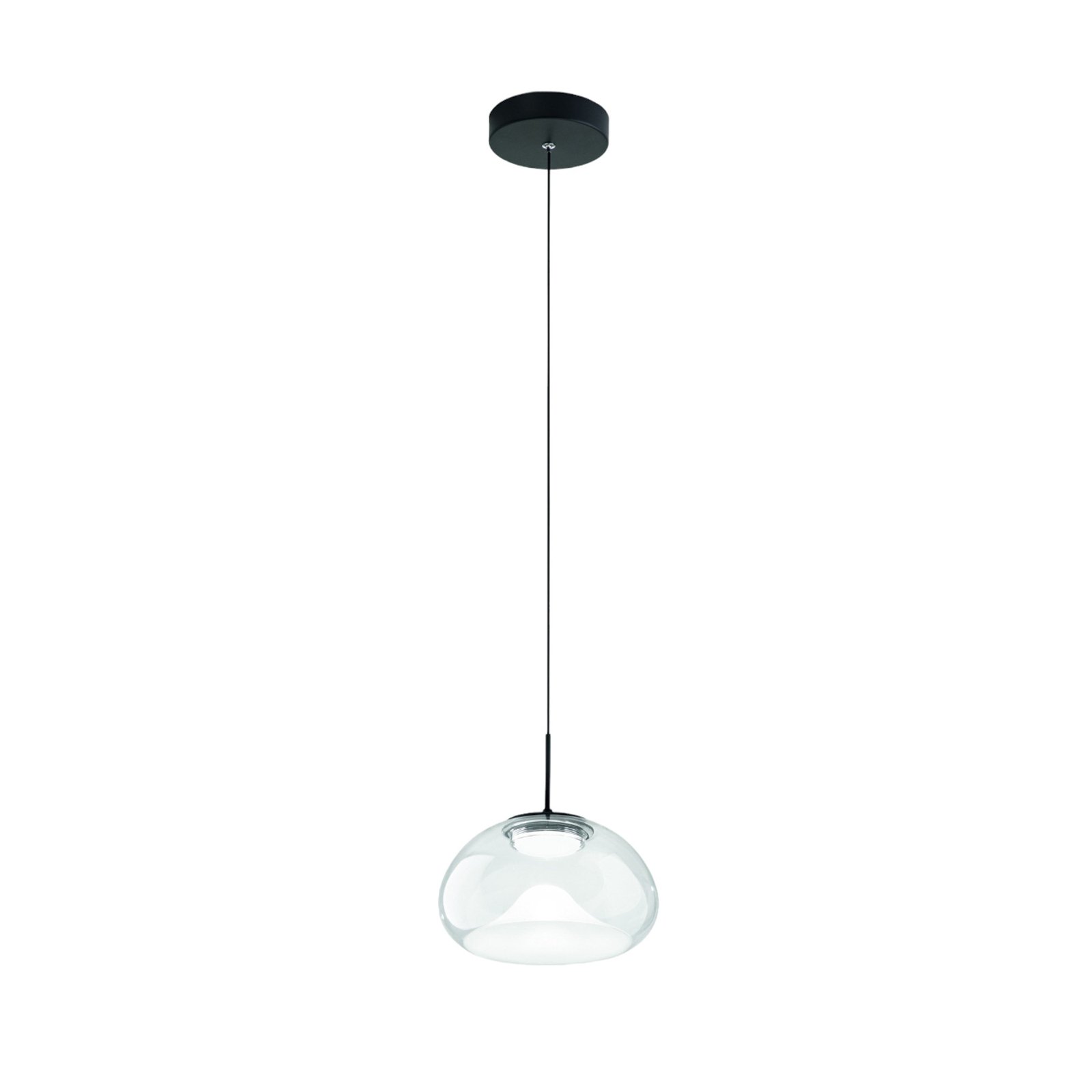 LED hänglampa Brena, transparent, 1 lampa, dimbar, CCT