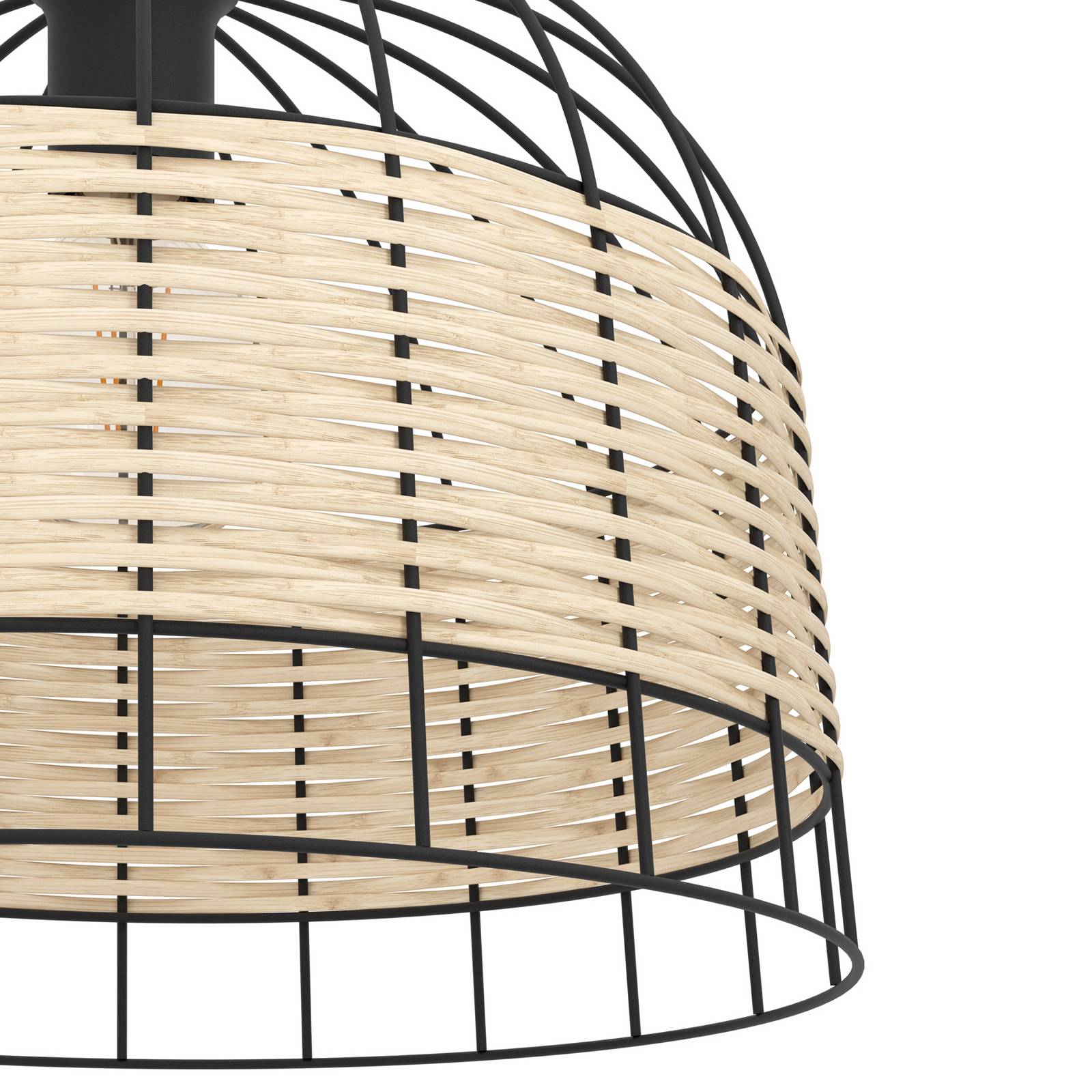 Lampa wisząca Anwick ze stali/rattanu, Ø 37 cm