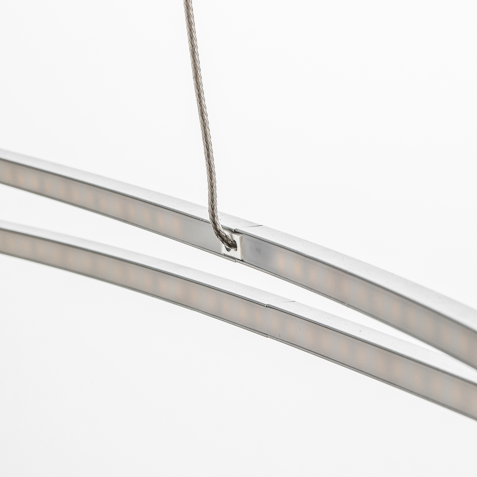 Lámpara colgante LED Flair ovalada, aluminio