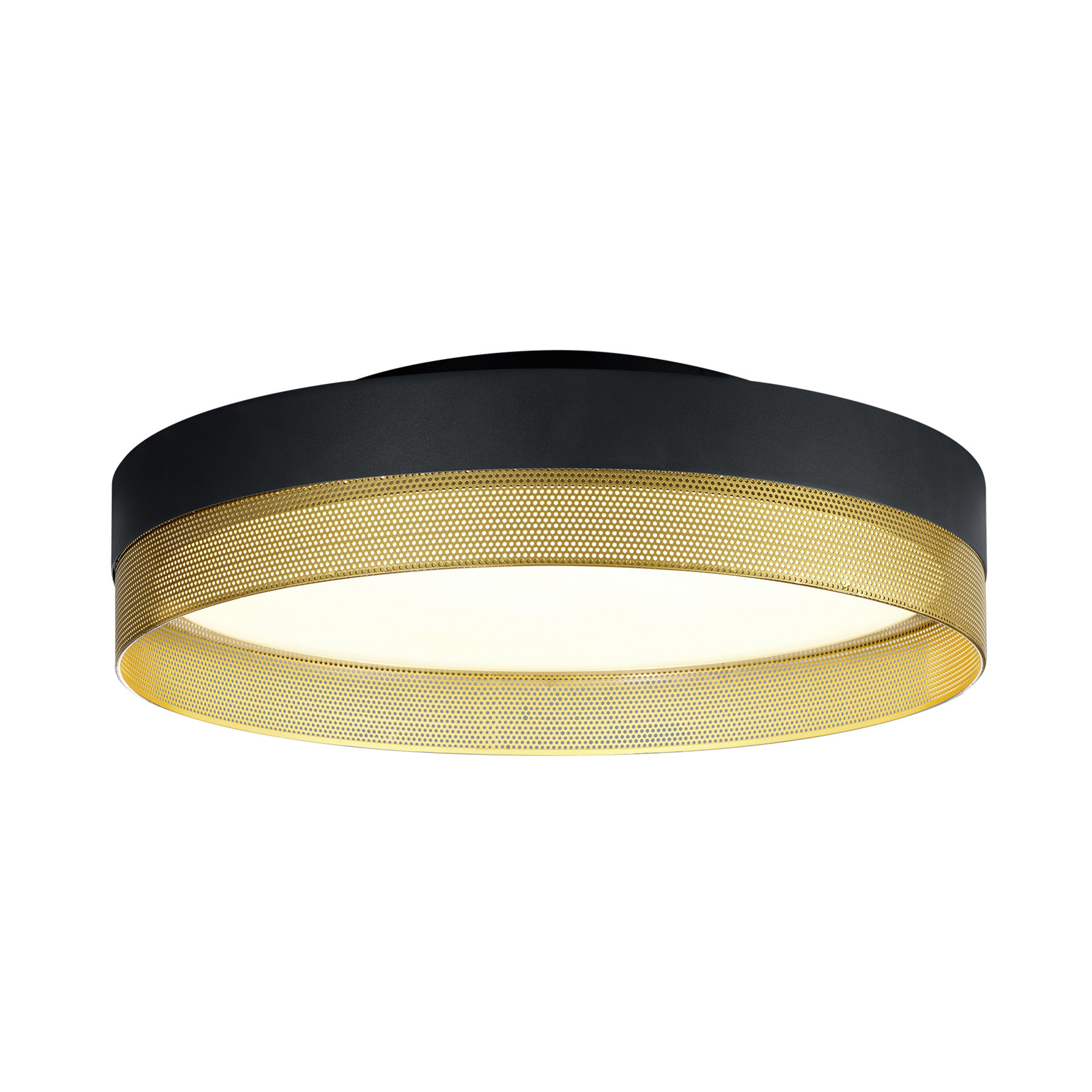 LED-Deckenleuchte Mesh, Ø 45 cm, schwarz/gold