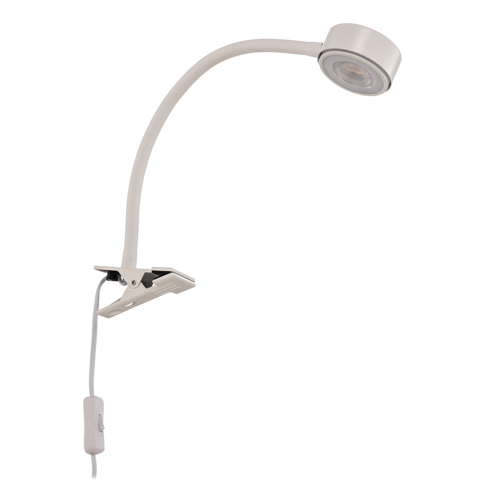 Lindby clip-on light Jyla, white, 2700K, flexible arm, GX53, iron