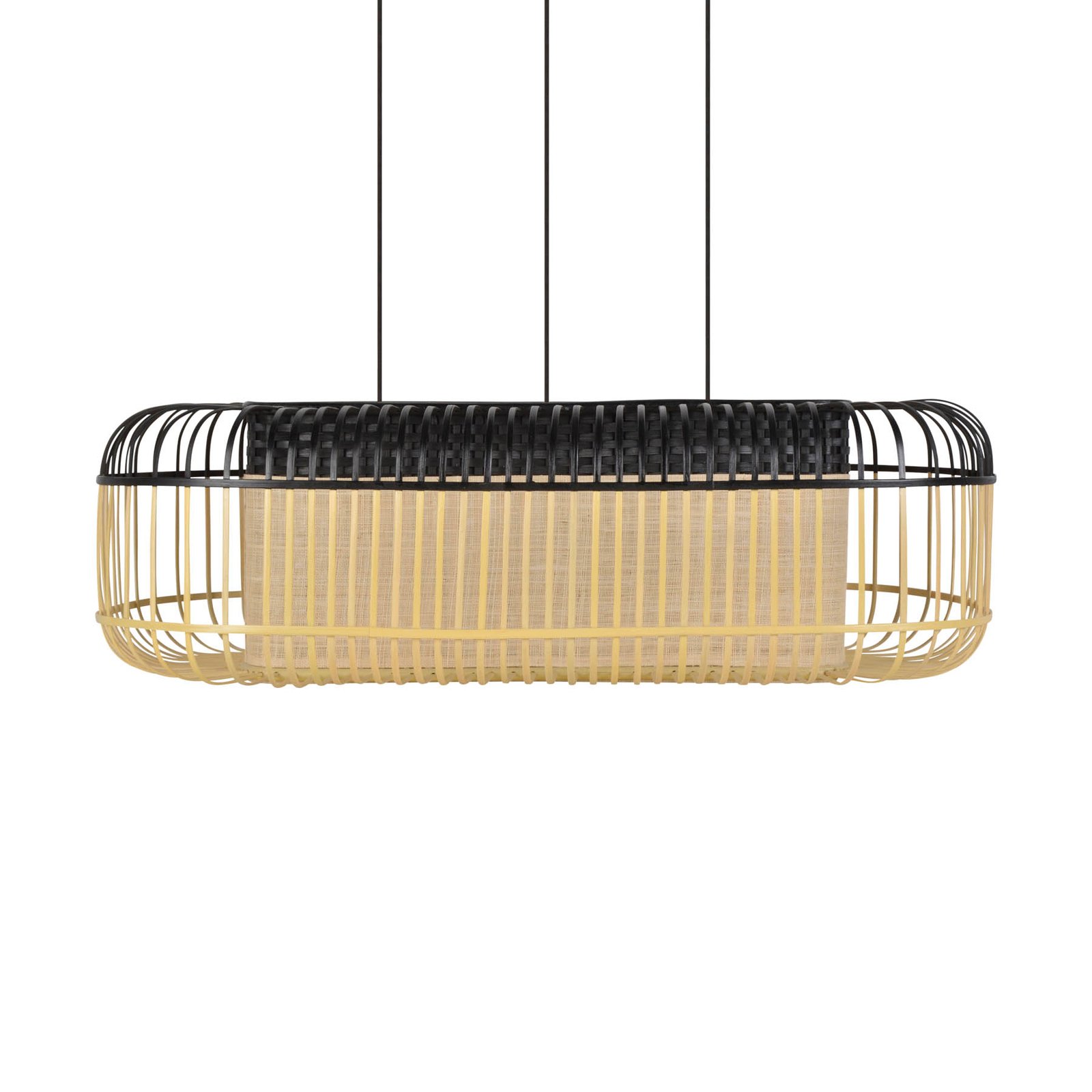 Forestier Bamboo oval Pendelleuchte aus Bambus
