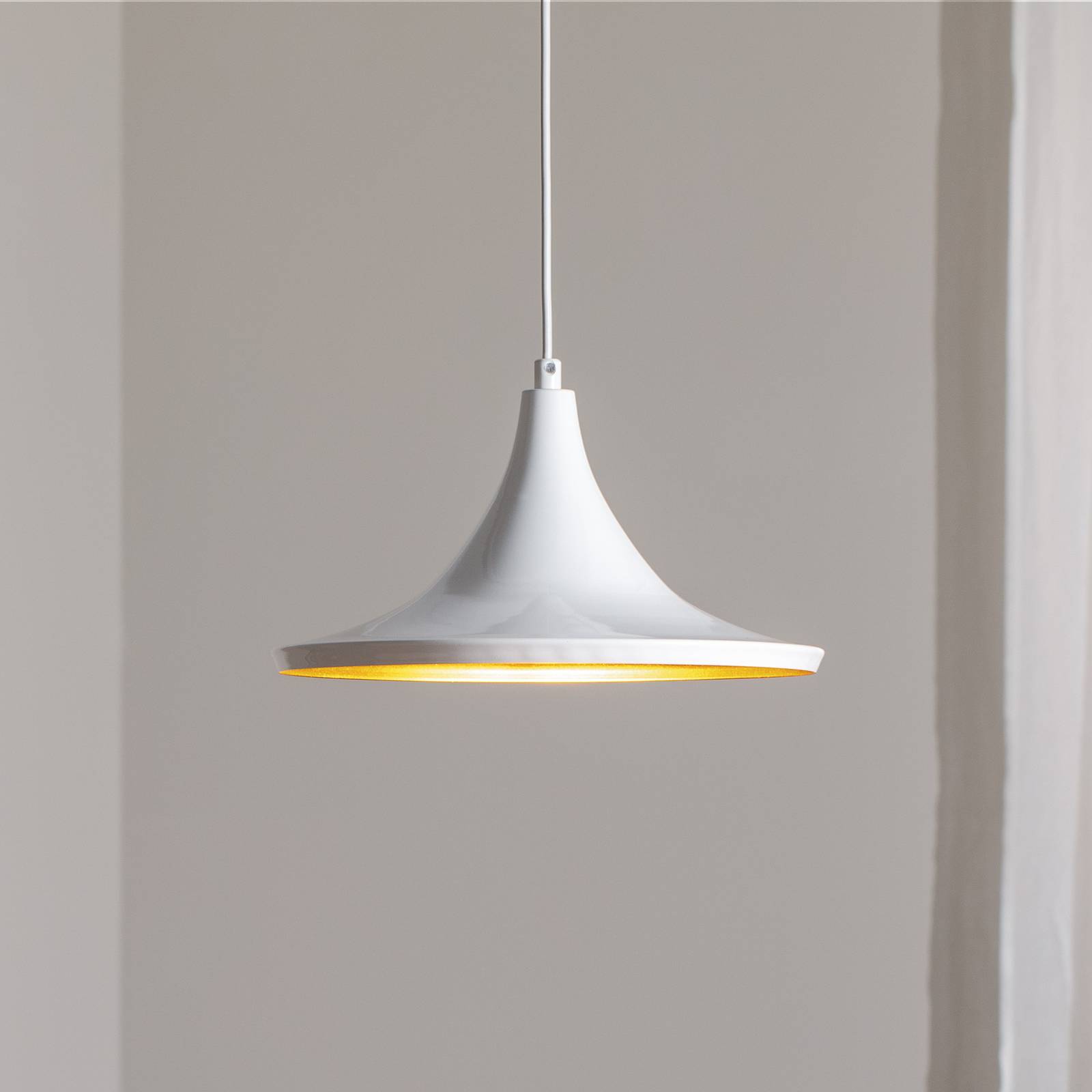 Lampa wisząca Genisy, biała, Ø 31 cm, metal, E27