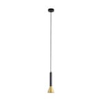 Lámpara colgante Signal, Ø 9 cm, negro/dorado, metal