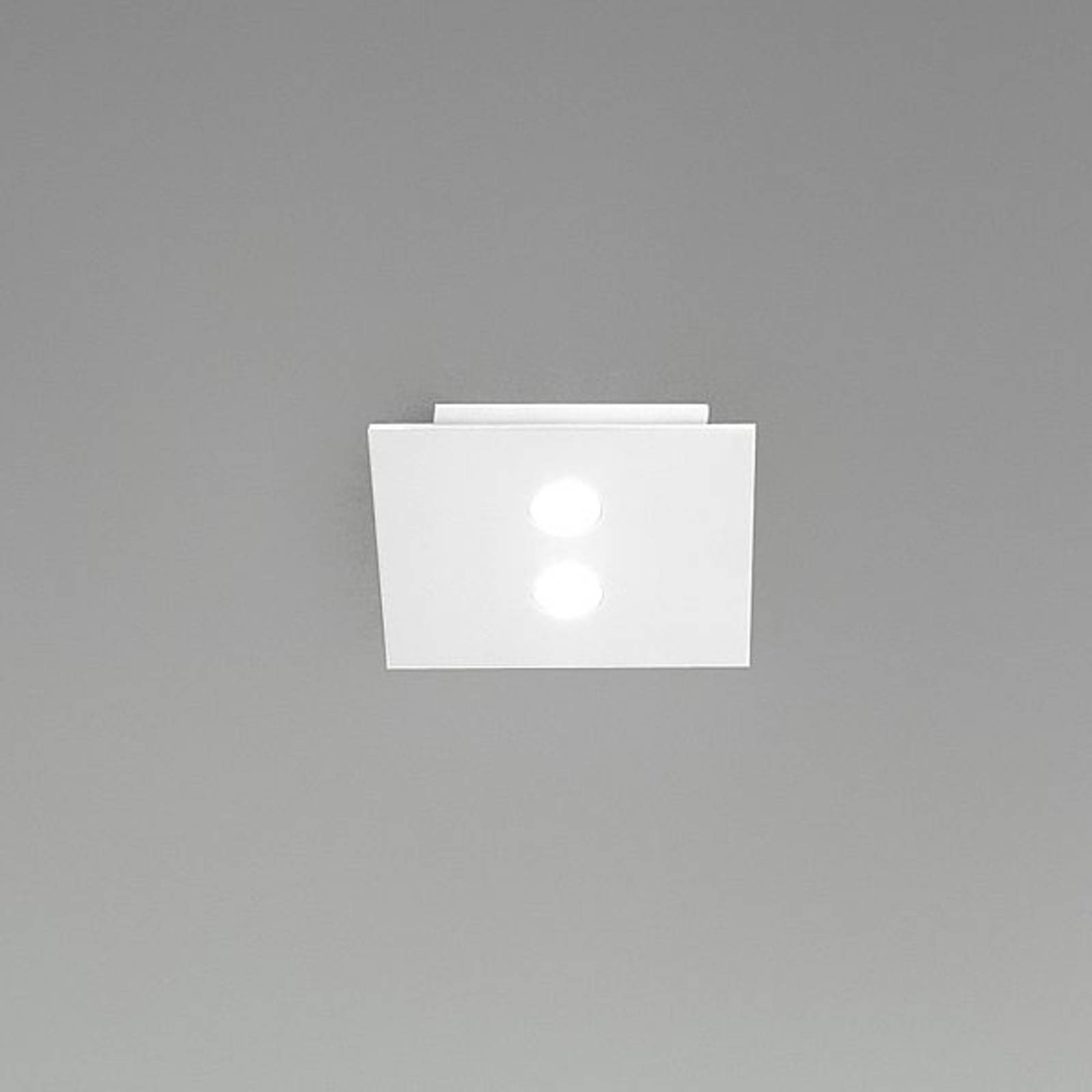 ICONE Small LED ceiling light Slim, 2-bulb, white, for Living / Dining Room, aluminium, 8 W, energy efficiency: A+, L: 16 cm, W: 16 cm, H: 2.5 cm