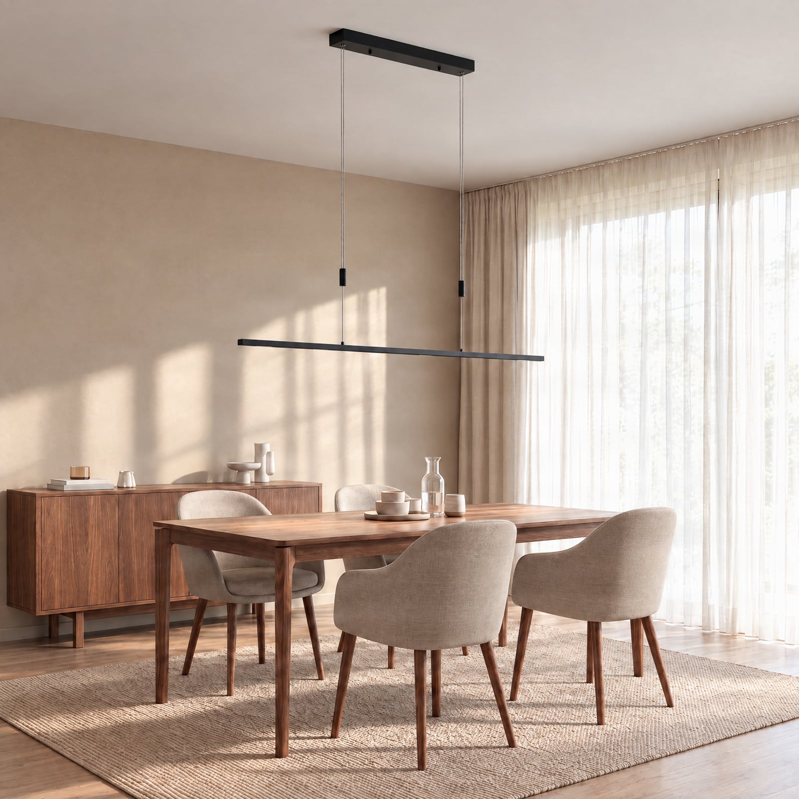 Lucande LED-Pendellampe Stakato, 120 cm, 6-flg., dimmbar Lucande LED-Pendellampe Stakato, 120 cm, 6-flg., dimmbar