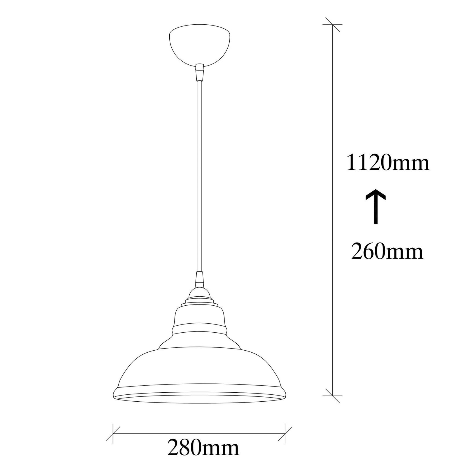 Suspension Dilberay 327-S à 1 lampe ambre/noir verre Ø 28 cm