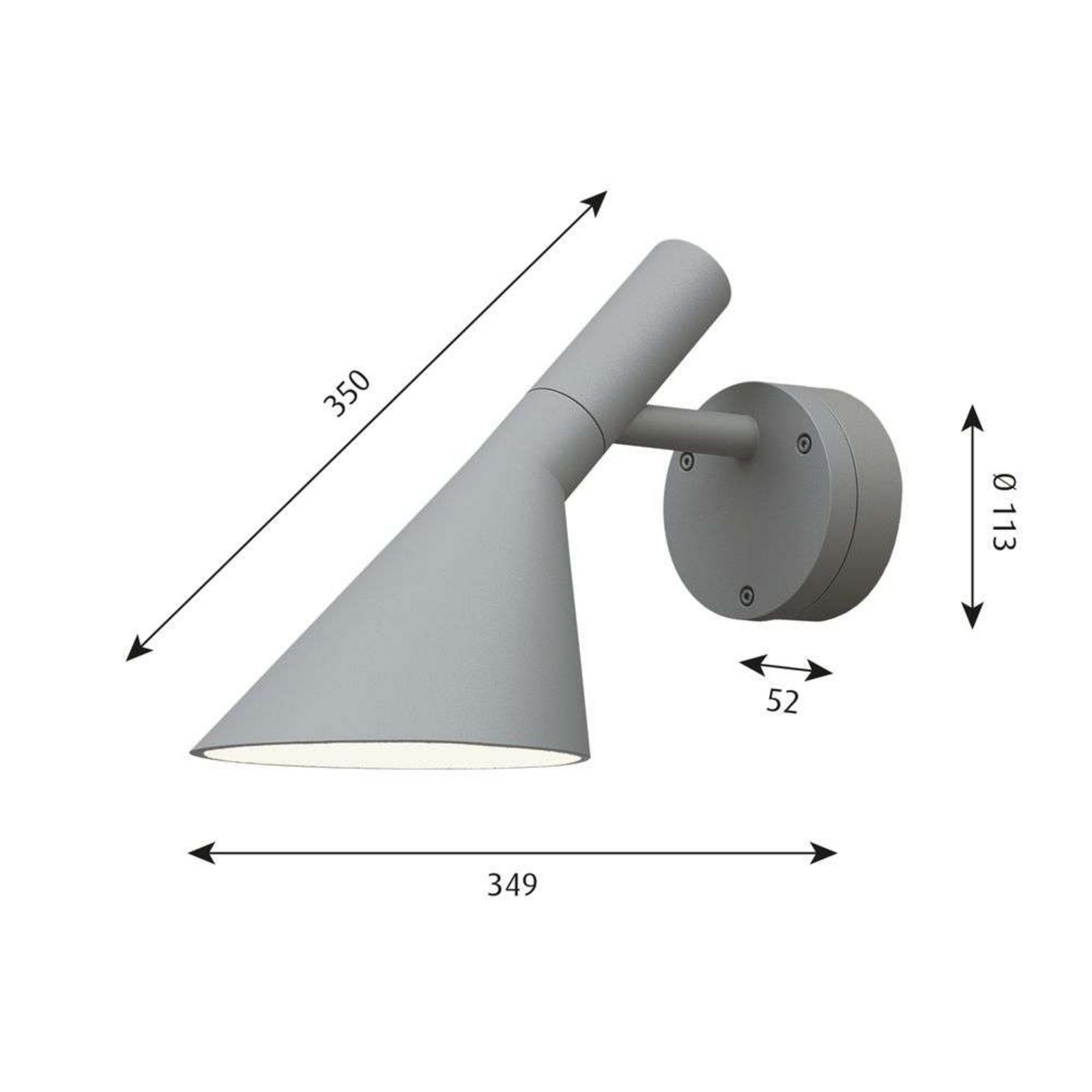 AJ 50 Aplică de Perete Grey - Louis Poulsen