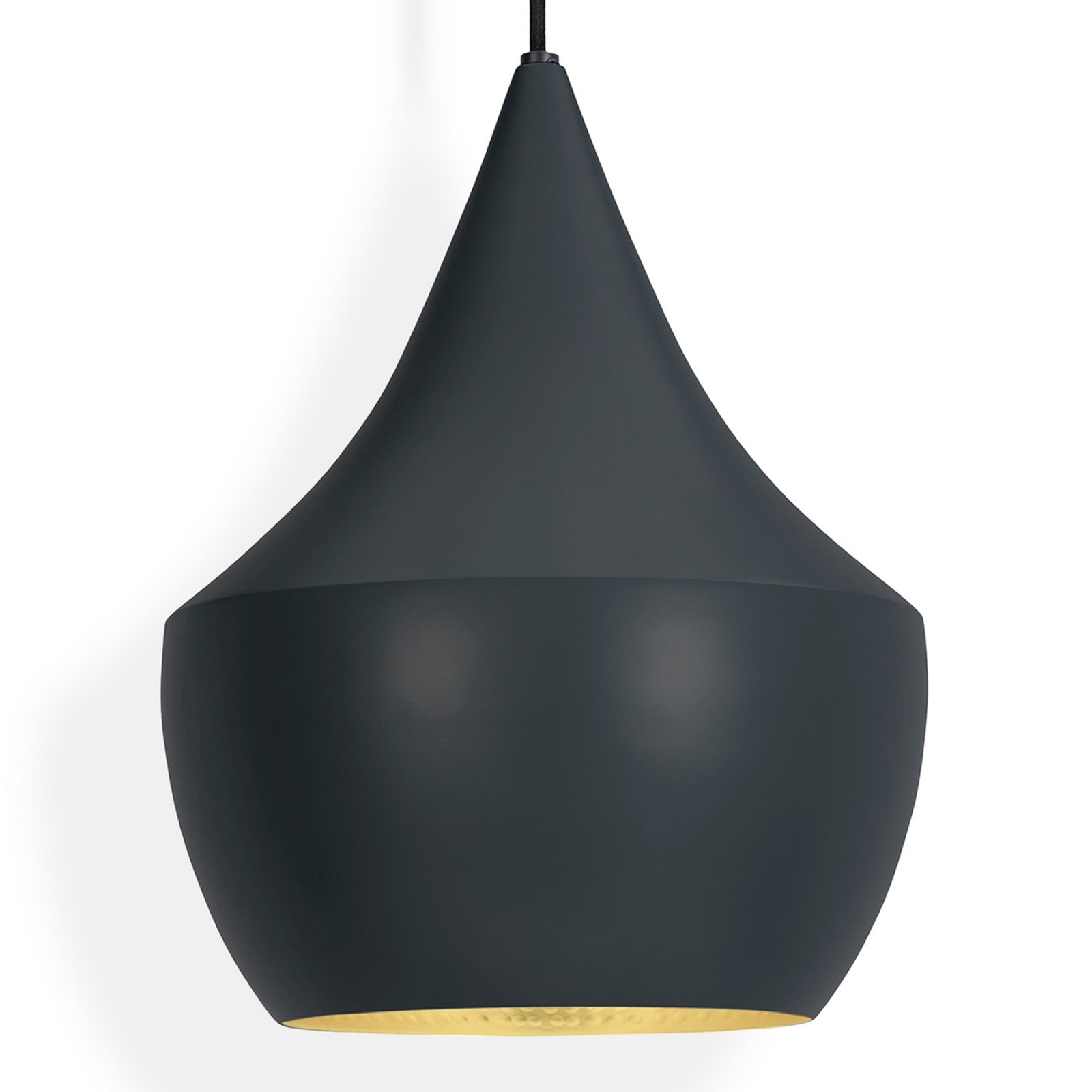 Tom Dixon LED-Hängelampe Beat Fat, schwarz, Ø 24 cm, Messing