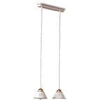 2-bulb NONNA hanging light, made of white ceramic