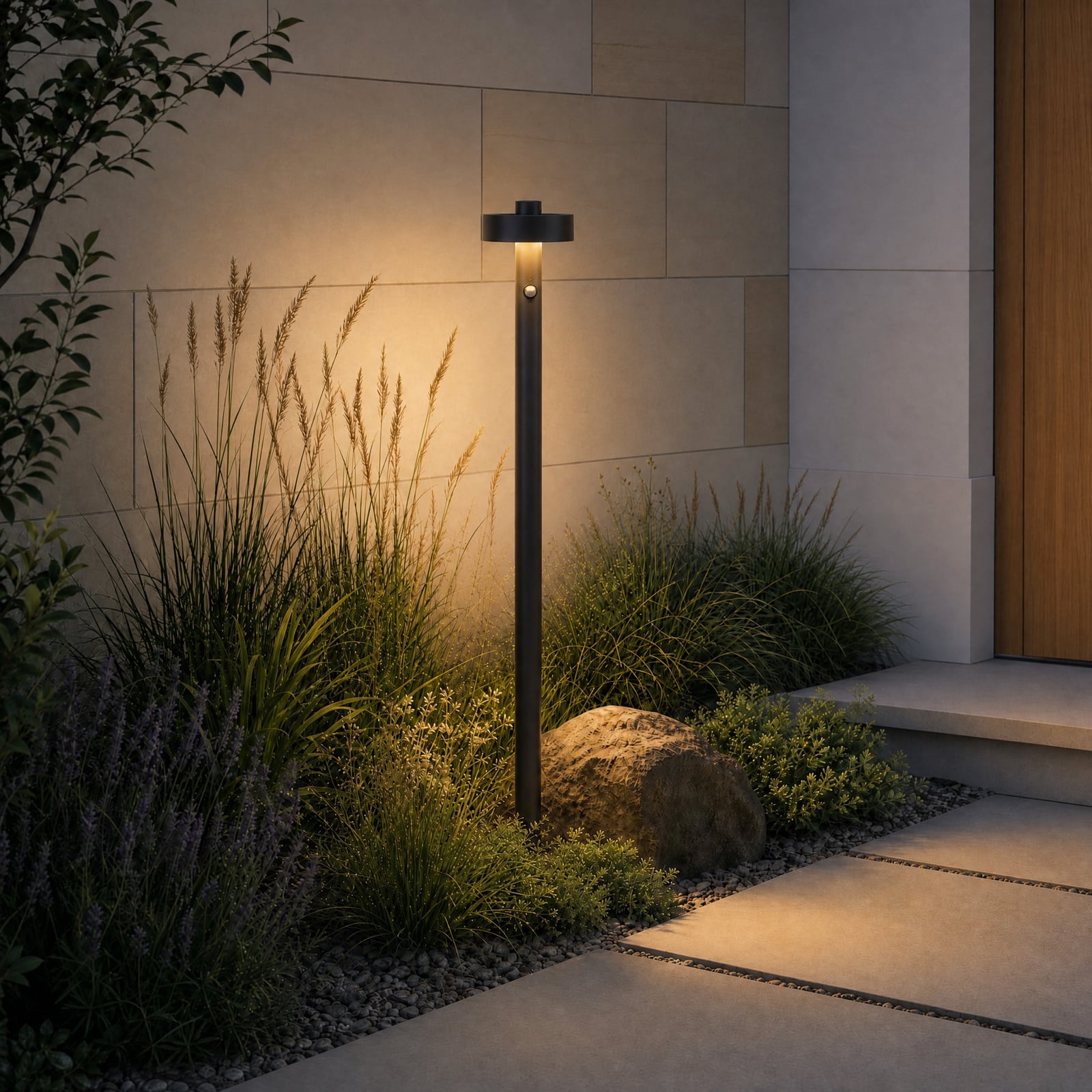 Bornes lumineuses LED Nirella, capteur, 100 cm, noir, métal, IP65, CCT - Lucande Bornes lumineuses LED Nirella, capteur, 100 cm, noir, métal, IP65, CCT - Lucande