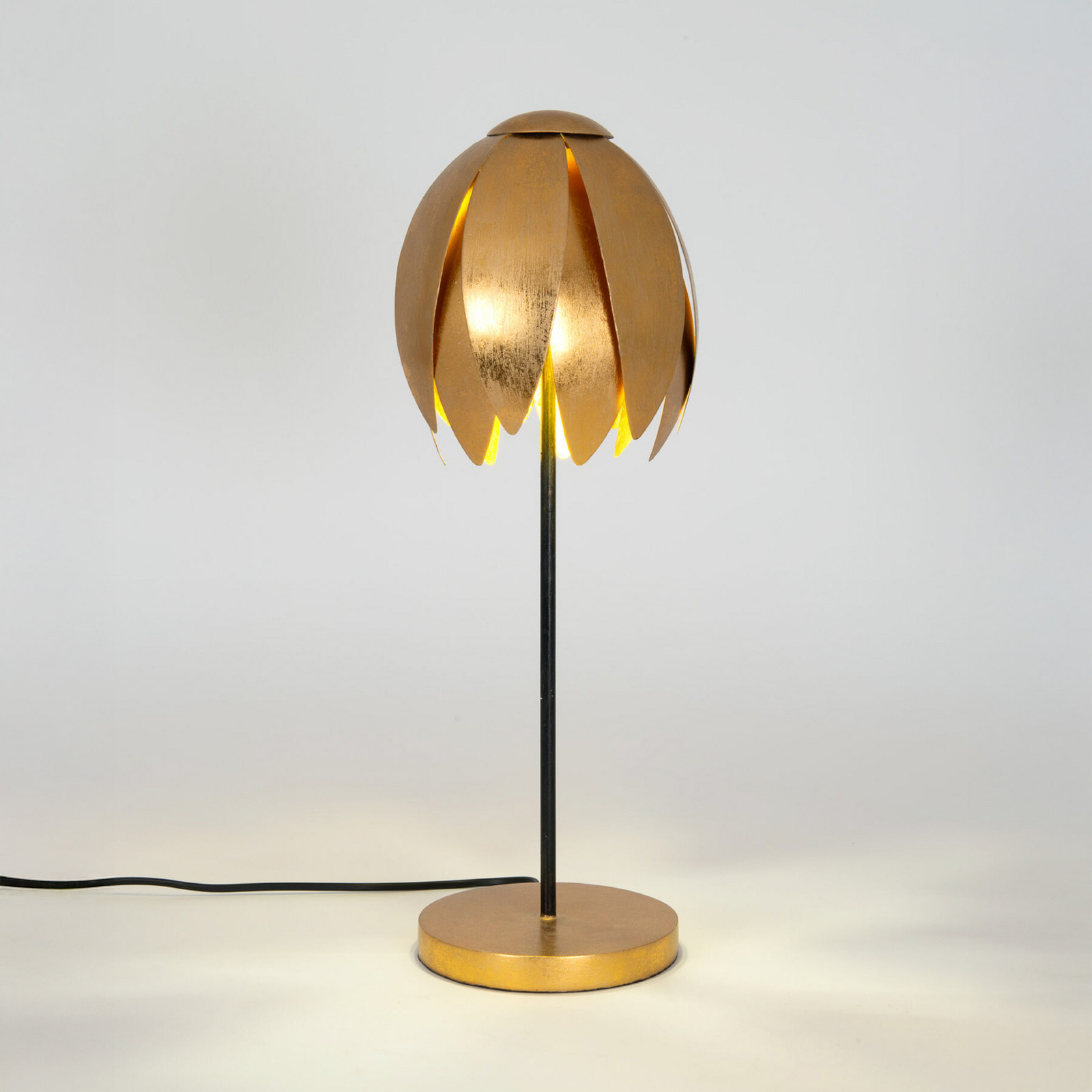 Holländer Lampa de masă FLORILUME aurie înălțime 50 cm metal 2 x G9 - Camera de zi / sufragerie - maro-negru-auriu