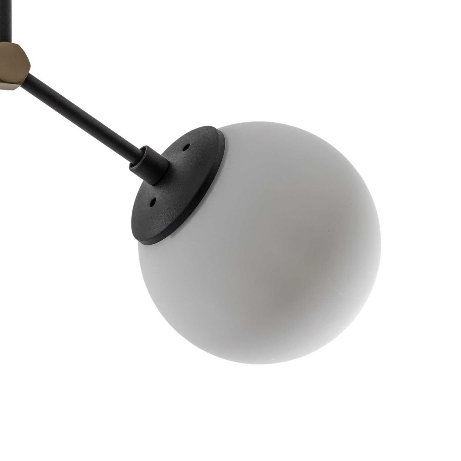 Candeeiro de teto Damar, preto, vidro, 2 lâmpadas, comprimento 44 cm Candeeiro de teto Damar, preto, vidro, 2 lâmpadas, comprimento 44 cm