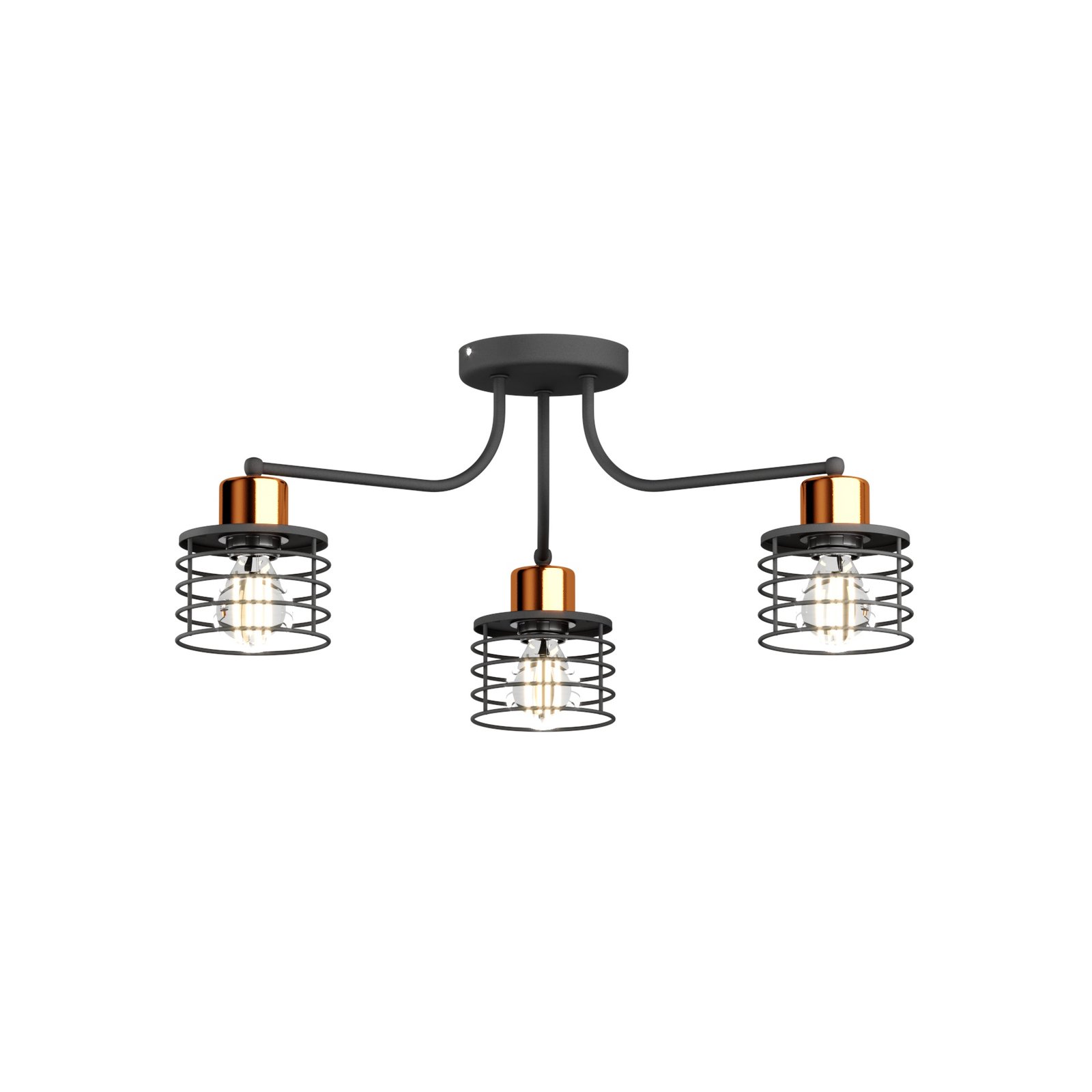 Edison-taklampe, tre pærer