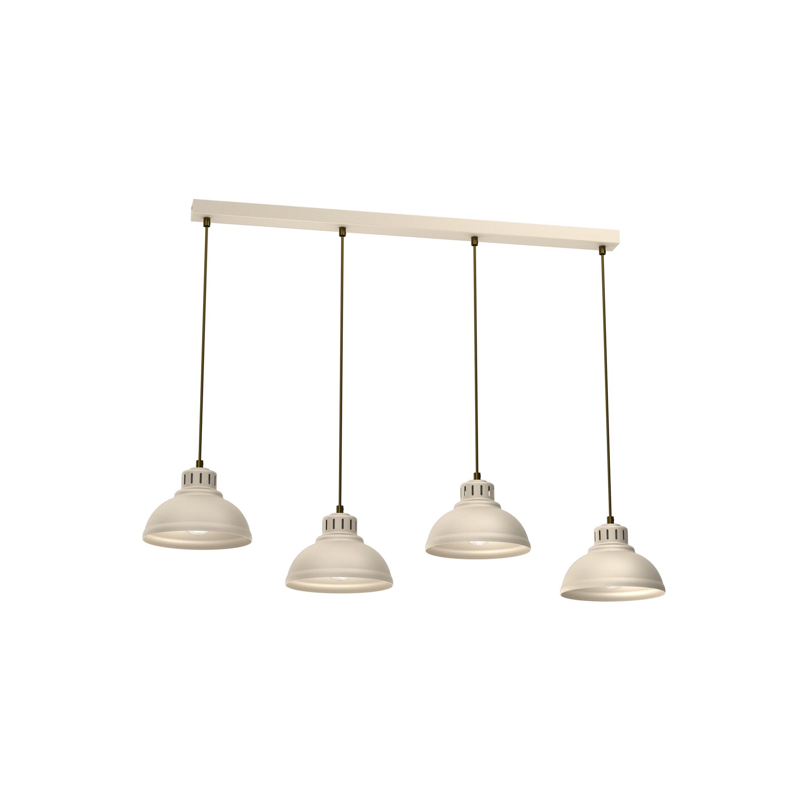 Lámpara colgante Sven, 4 luces, beige, acero