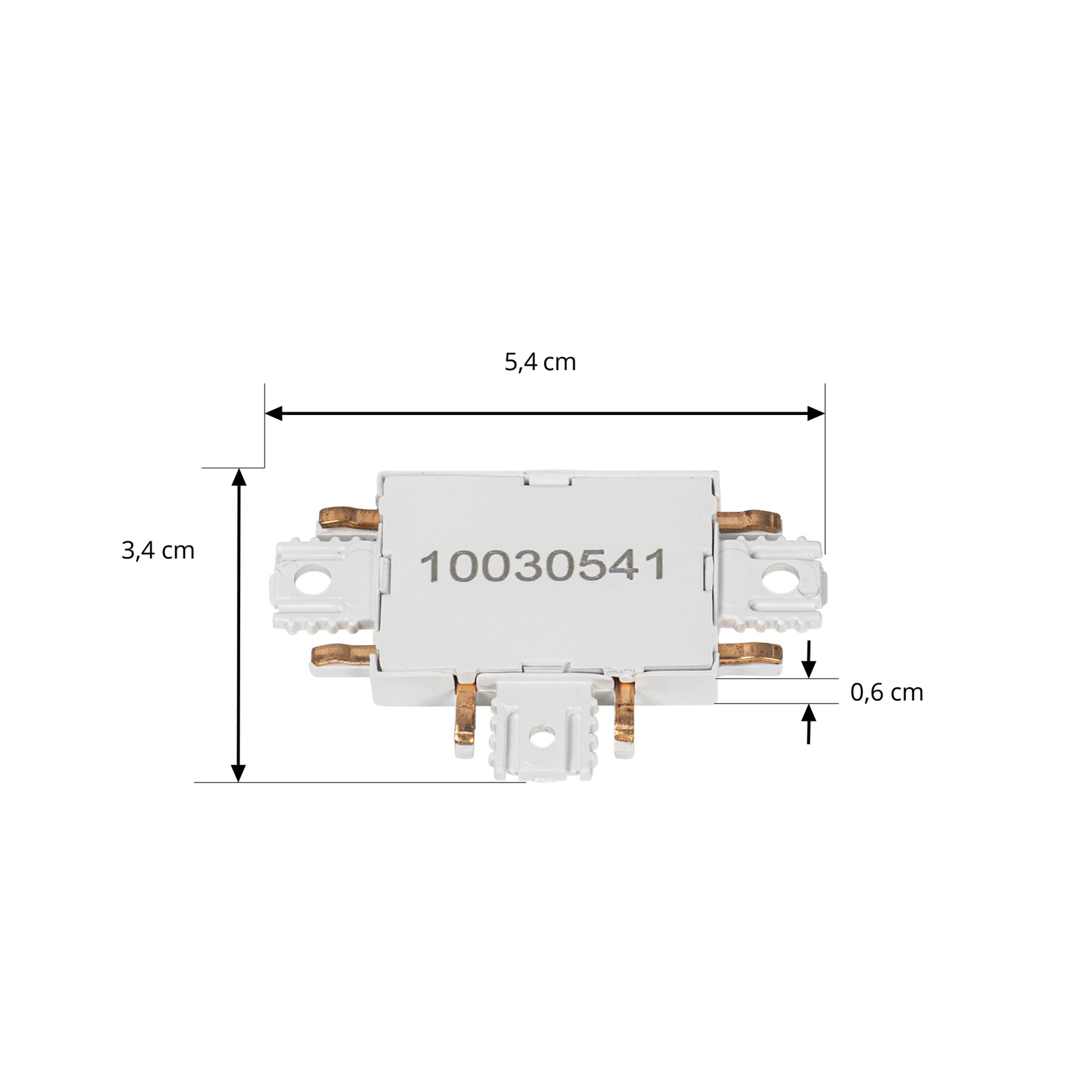 Lindby T-konektor Lumaro, biely, 5,4 cm, plast