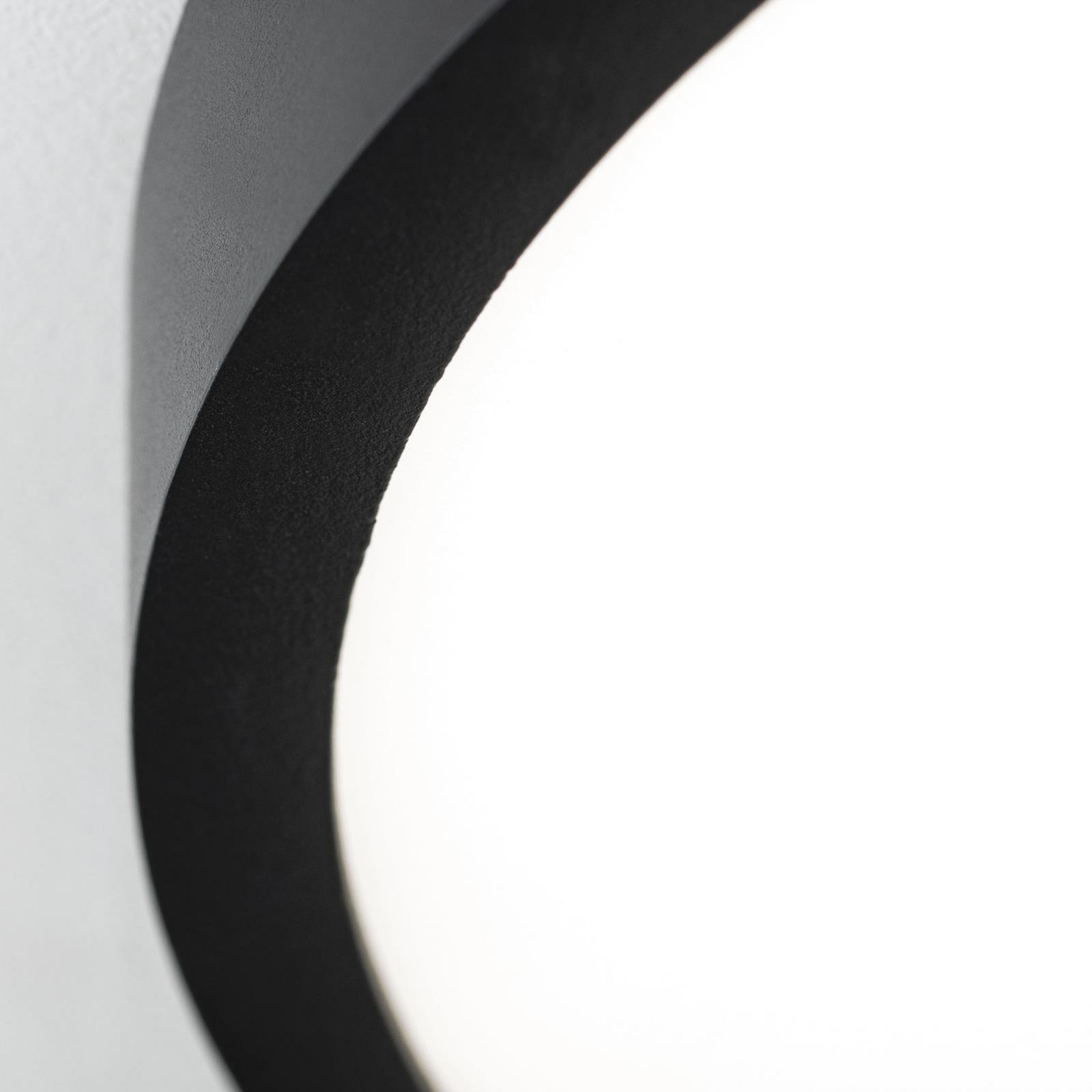 LED ceiling lamp Disc, black Ø 28 cm, CCT metal/plastic