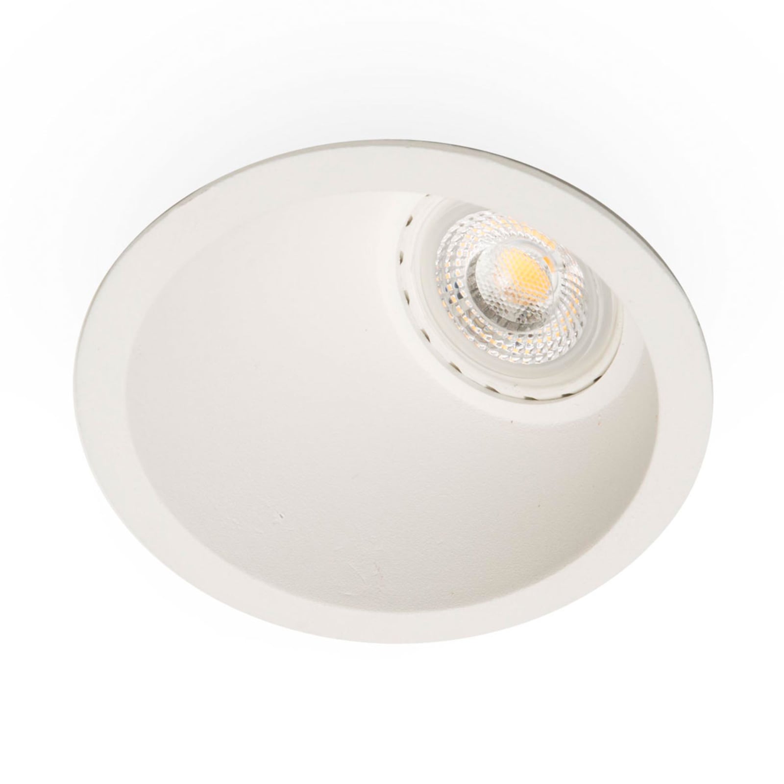 FARO BARCELONA Fresh Wall Washer downlight in white, for Living / Dining Room, die-cast aluminium, GU10, 50 W, energy efficiency: A++, H: 6.4 cm