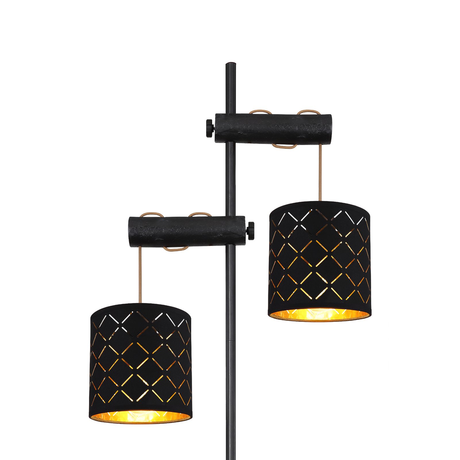 Clarke floor lamp, 2-bulb, height-adjustable