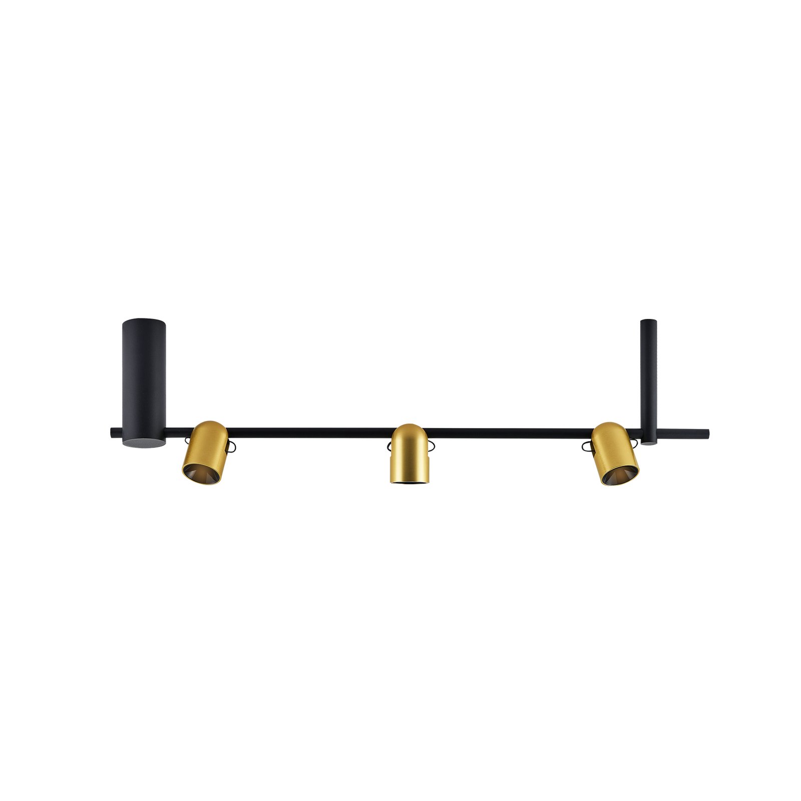 Molto Luce suspension Nuun SD, noir/doré, à 3 lampes