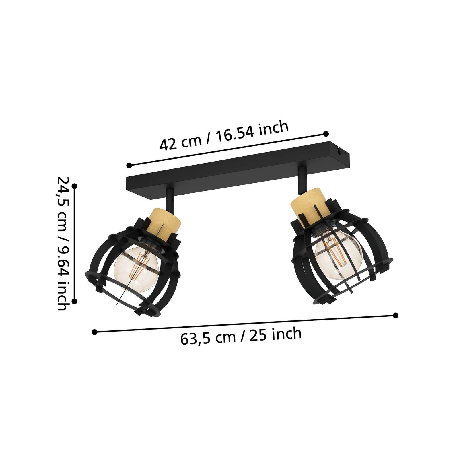 Lampa sufitowa Stillington 1, 2-punktowa