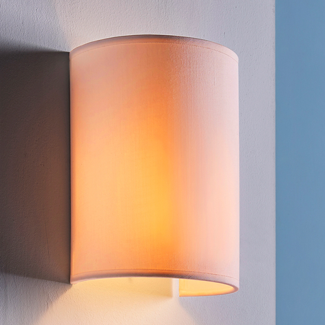 Annalisa - lampada a semisfera in tessuto bianco