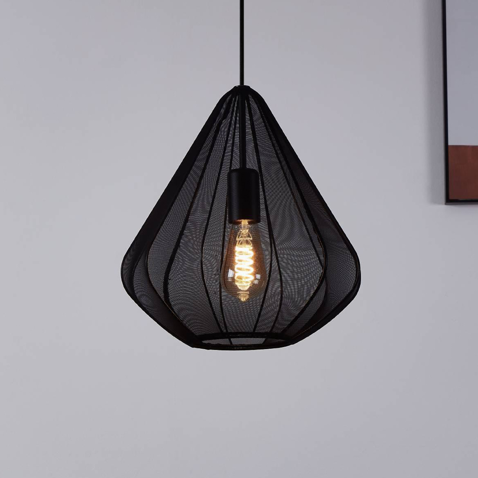 Hanglamp Dolwen, zwart, Ø 33,5 cm