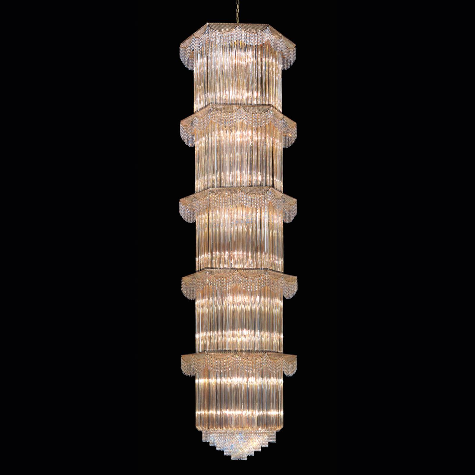 Amberkleurige hanglamp CRISTALLI, 340 cm lang