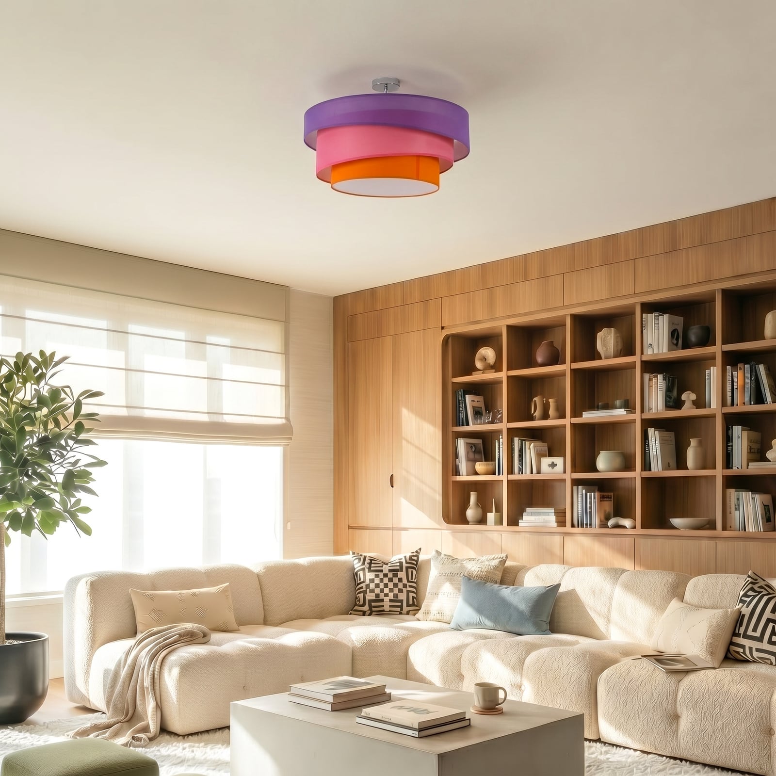 Melia Stropní Lampa Violet/Pink/Orange/Chrome - Lindby