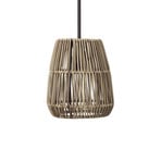 PR Home Saigon pendel, rattan-look, grå, Ø 18 cm