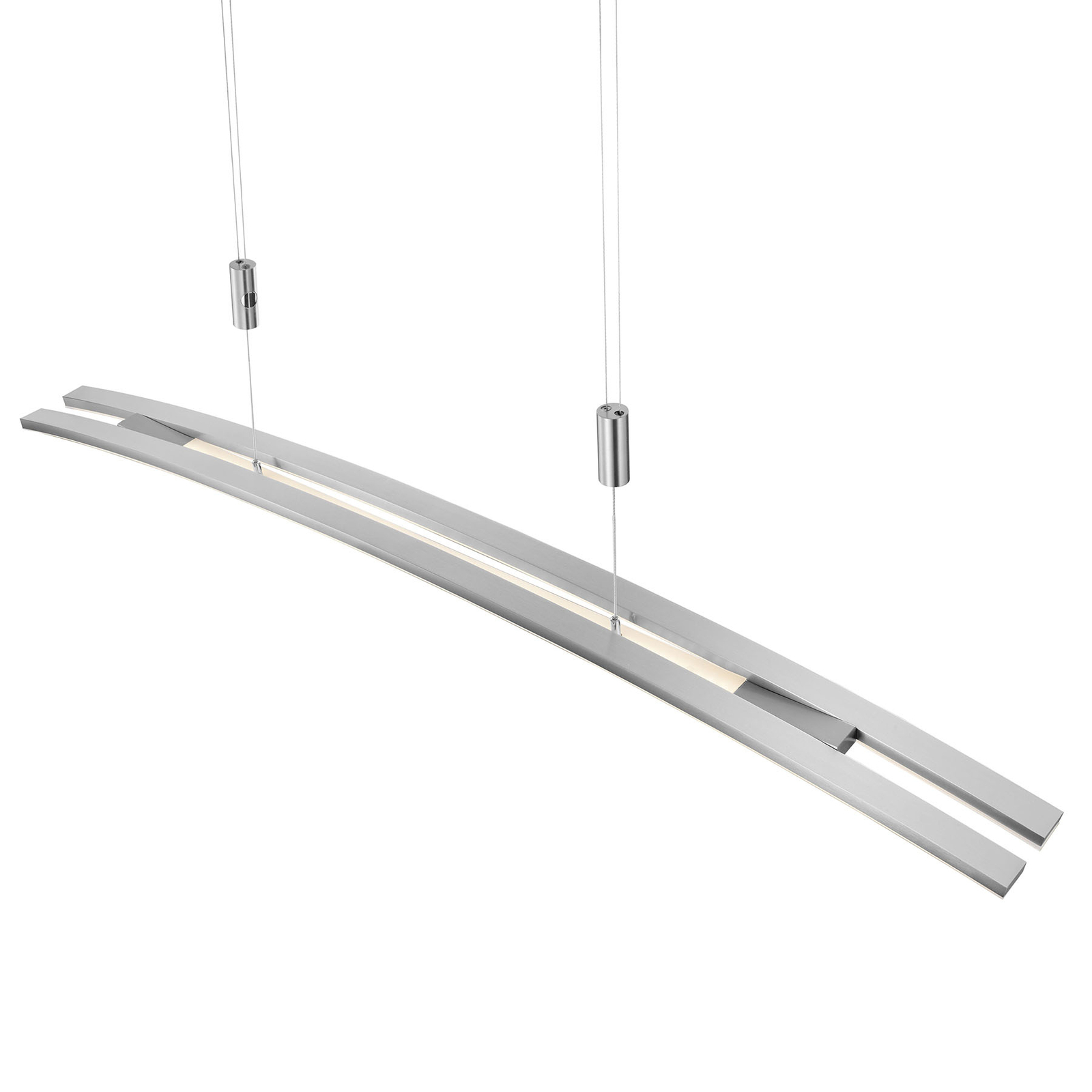 Sam LED linear pendant light, nickel