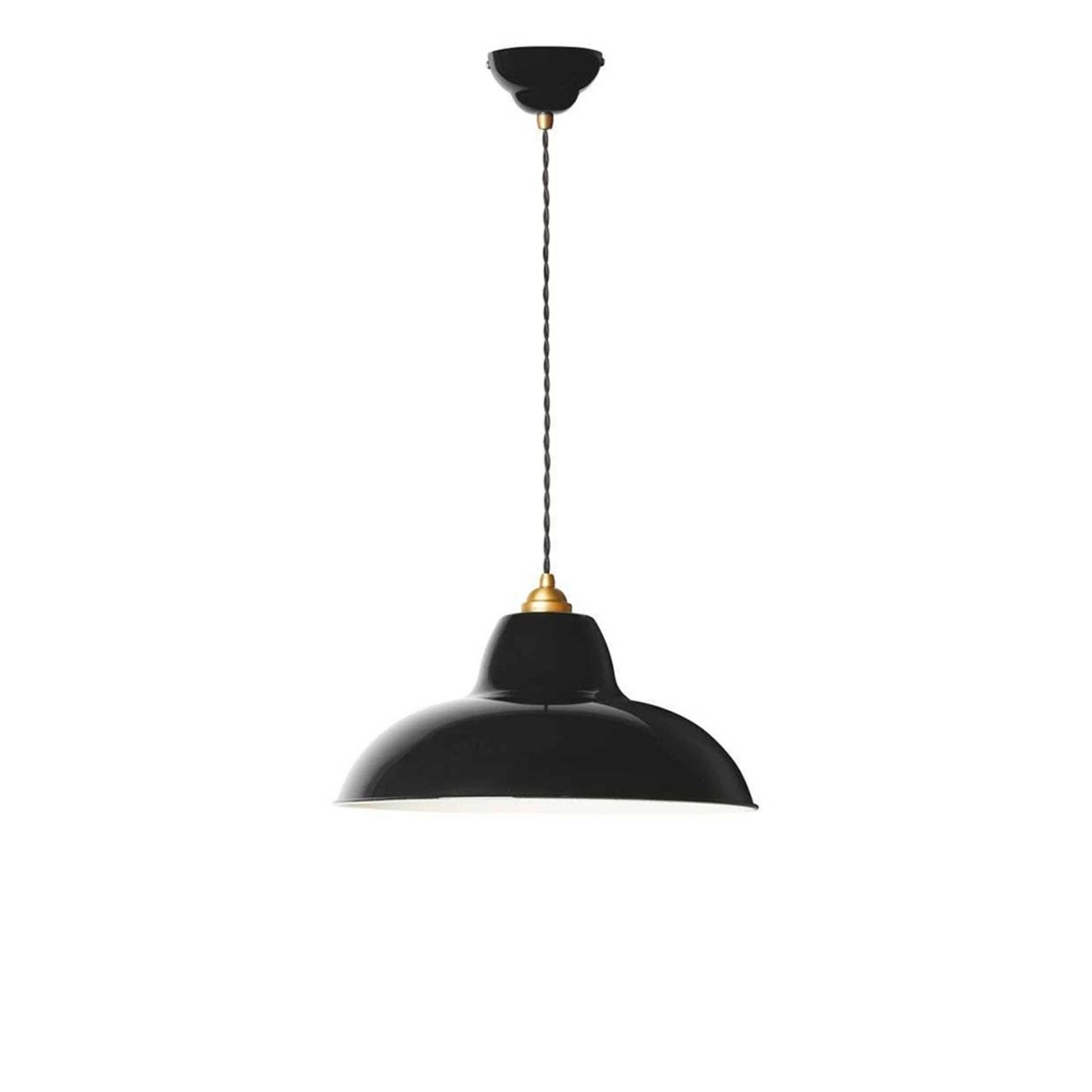 Original 1227 Midi Wide Brass Závěsné Světlo Jet Black - Anglepoise