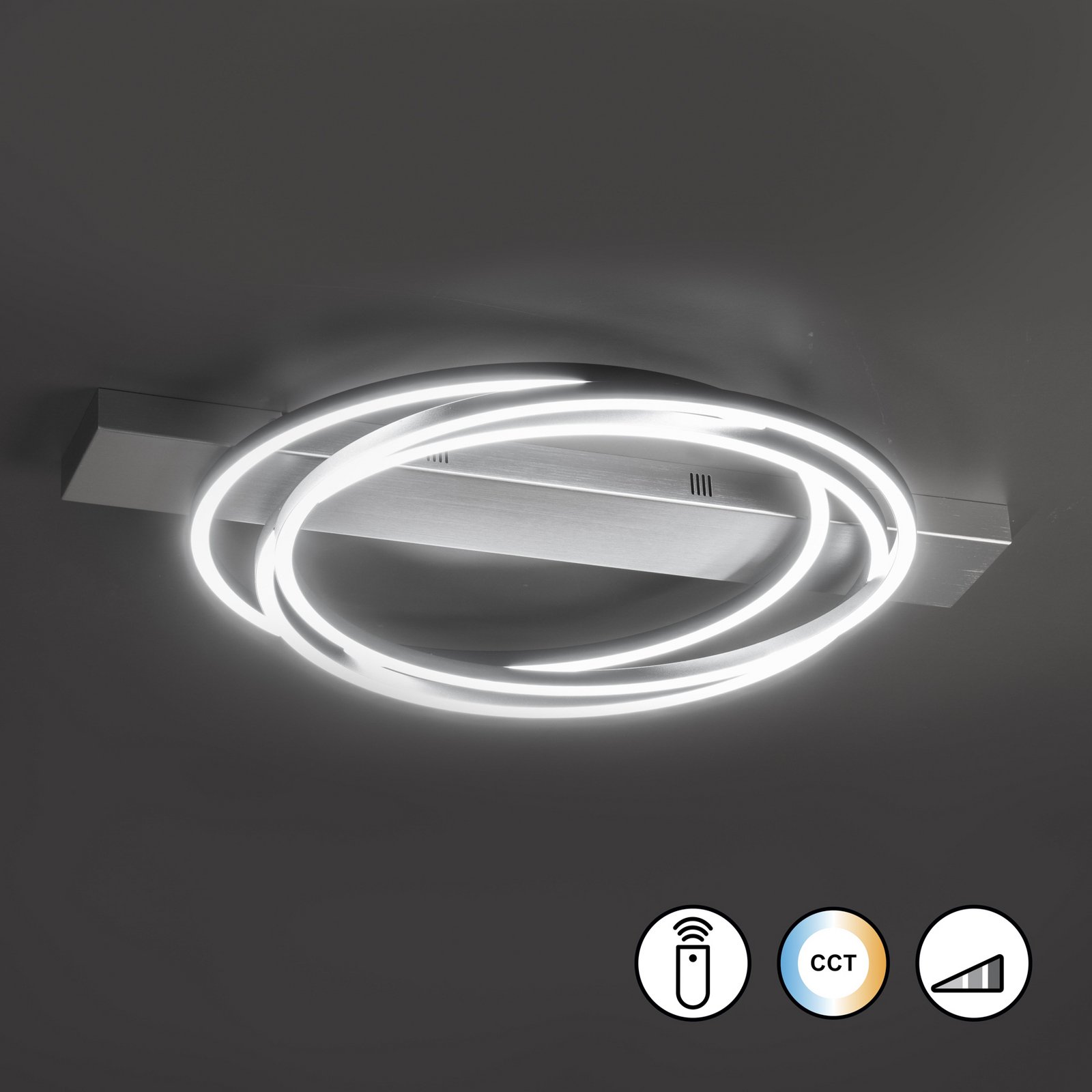 Plafonieră LED Kiku, lungime 76 cm, culoare aluminiu, metal