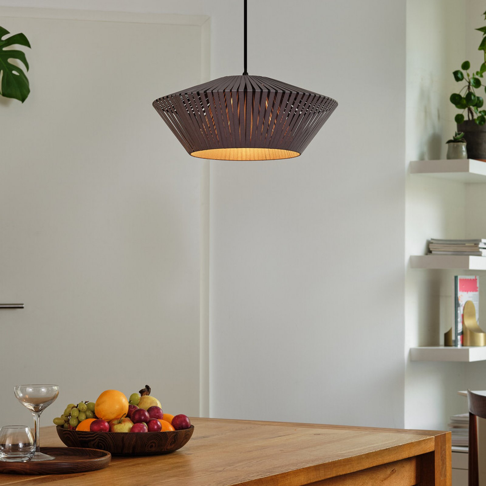 Suspension OSRAM Decor Rubans Ø 40,5 cm, gris, textile, E27