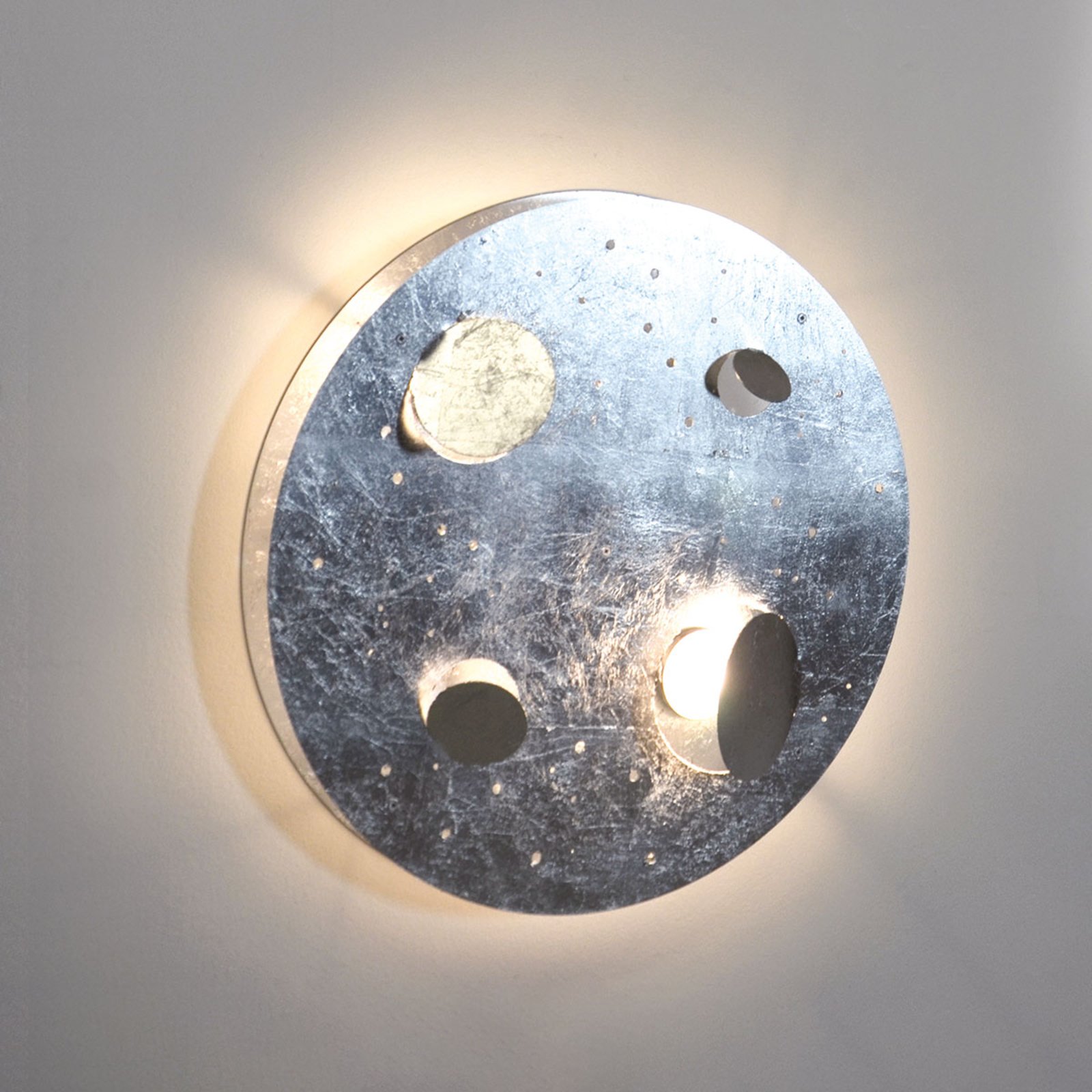 Knikerboker Buchi LED wall lamp 40 cm silver leaf