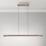 Paul Neuhaus Lampada LED a sospensione Hoop, marrone, 128 cm, dimmerabile