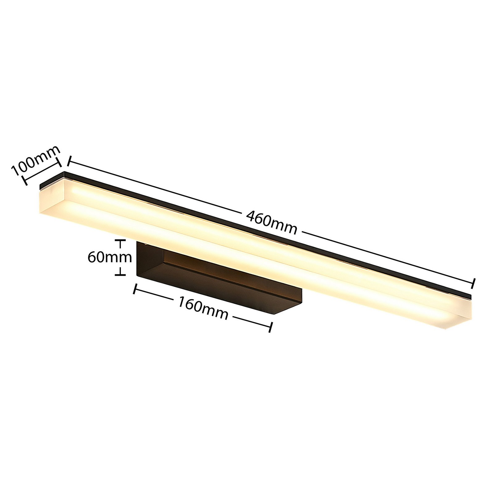 Lisana LEDAplique de Pared IP44 L46 Black - Lucande