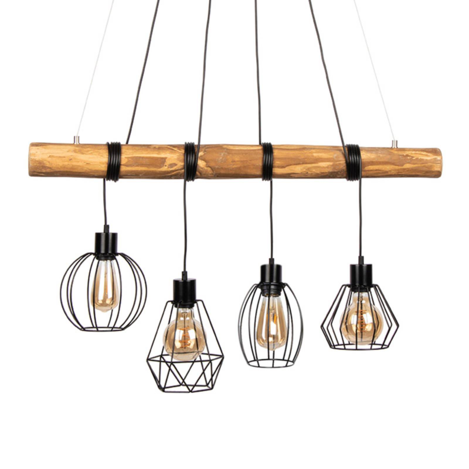 Envolight Various suspension 4 lampes pin naturel