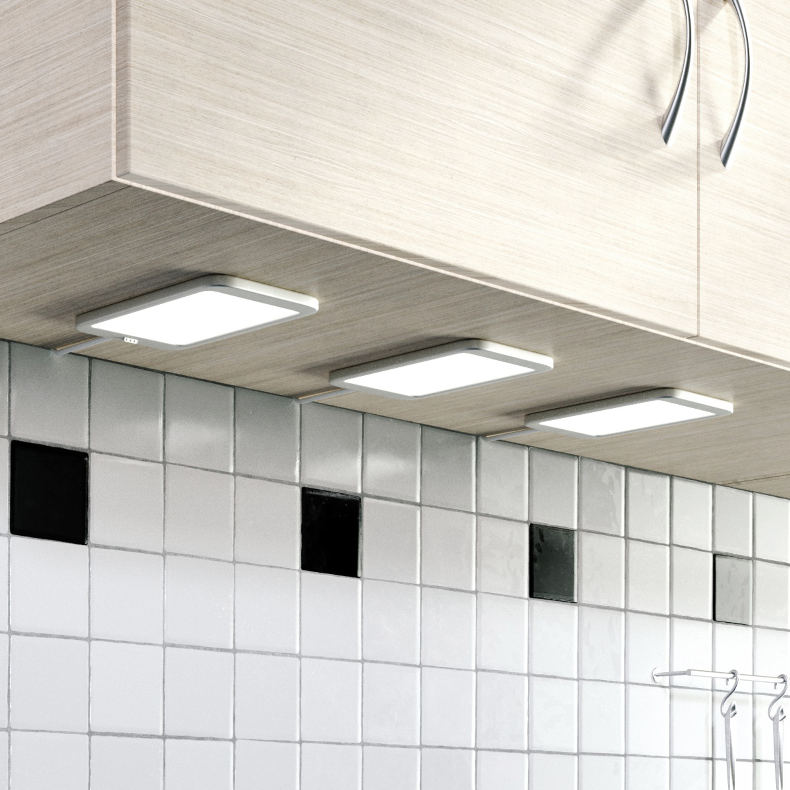 Lindby Svela LED under-cabinet light, 3-set silver
