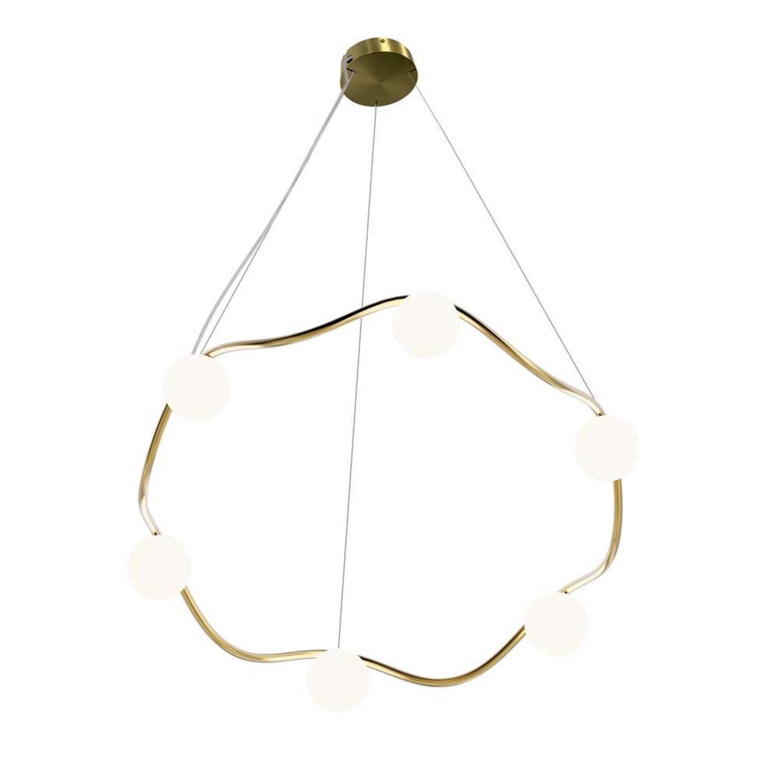 Circle of Life Plafoniere V2 Ø91 Raw Brass/Opal White - Rebello Decor