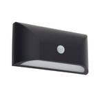 Lindby LED outdoor wall light Siana, black, PC, sensor