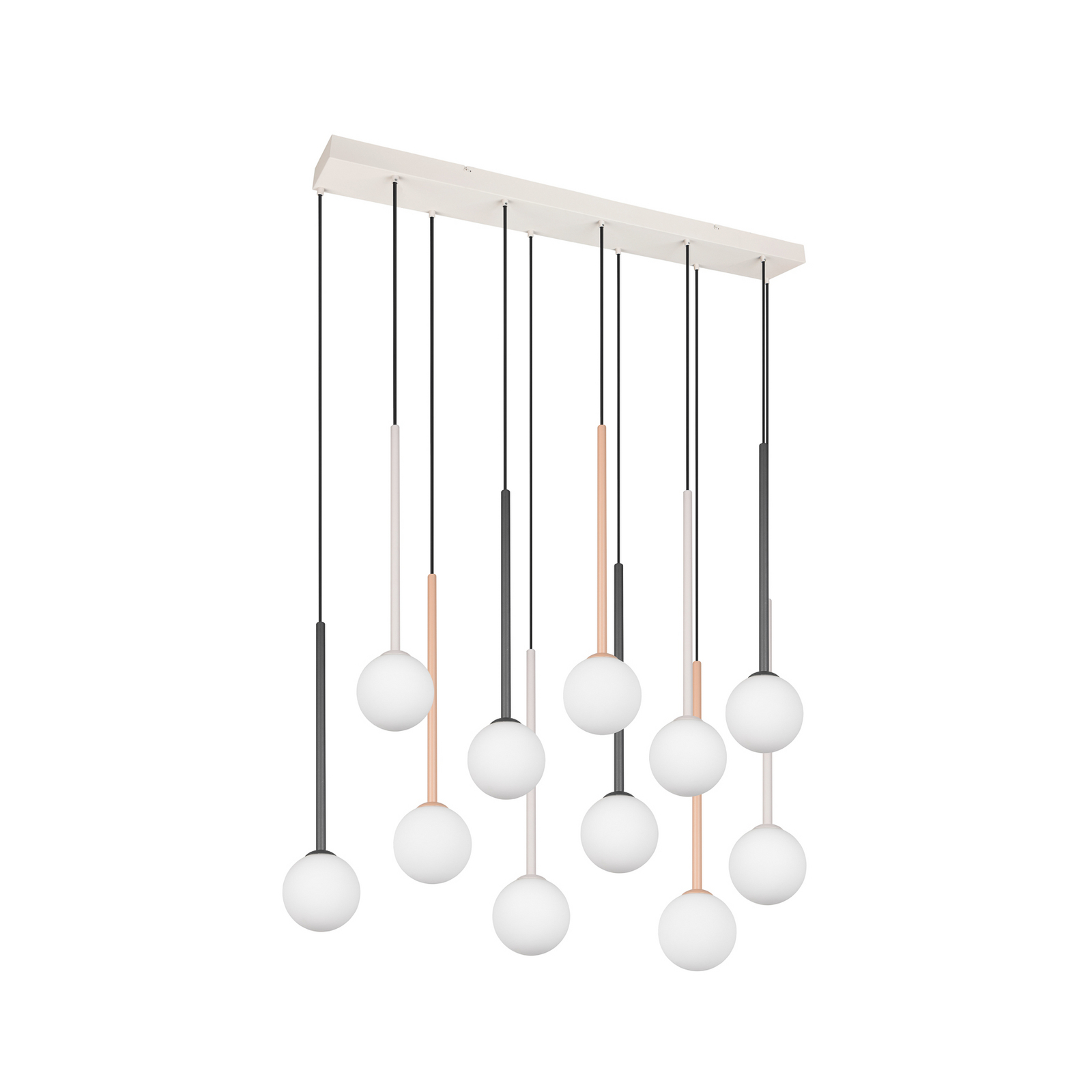 Piekaramā lampa „Firano“, krāsaina, garums 129 cm, metāla, 11 spuldzes.