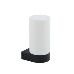 Koupelnové nástěnné svítidlo Lucande Basolo, černé, výška 17,2 cm, sklo