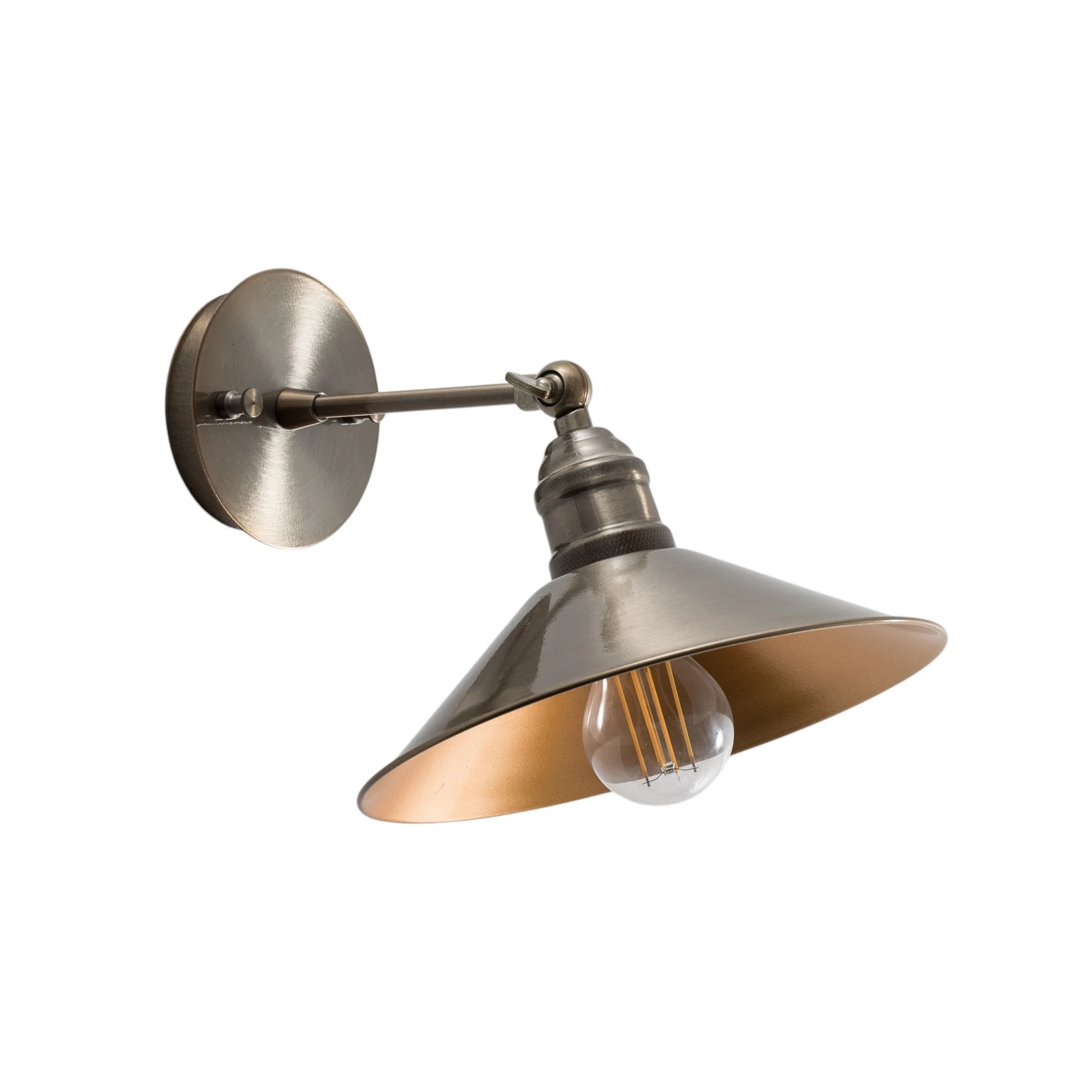 Nástenné svetlo Berceste N-664, antická zlatá, železo, Ø 24 cm