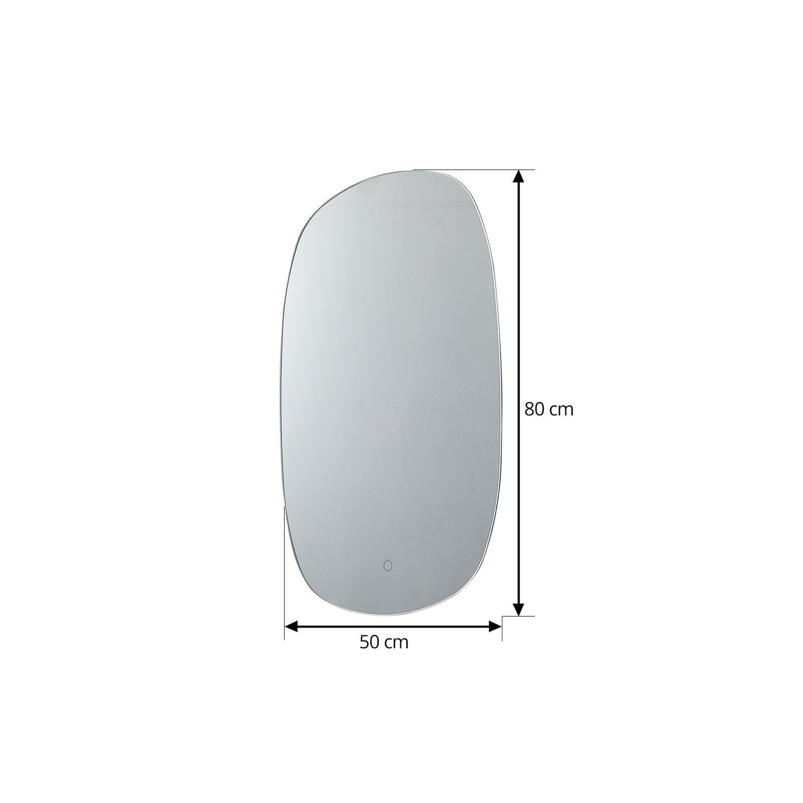 Lucande LED mirror Celestiel, oval, heatable, CCT, 80 cm