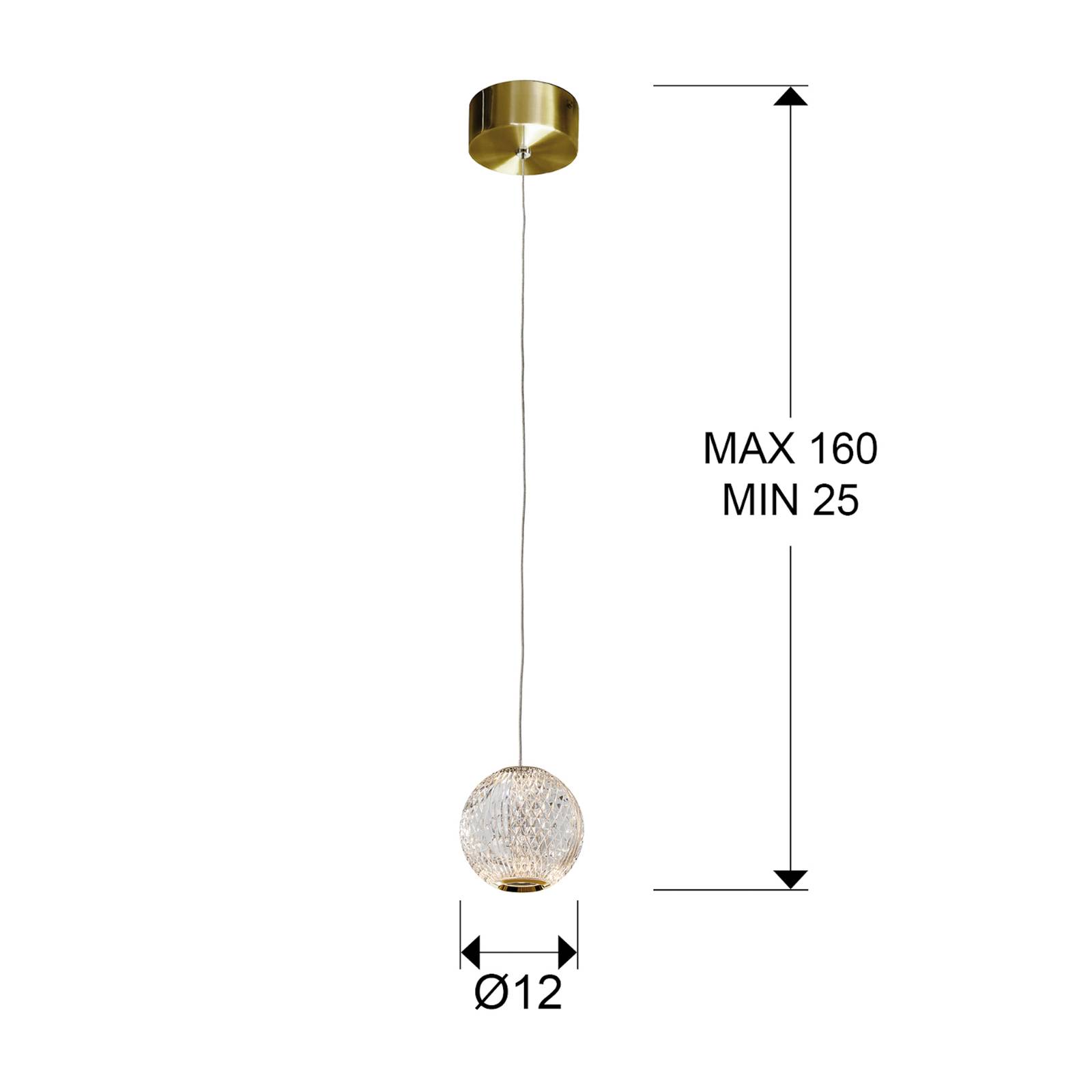 LED-Hängeleuchte Austral, gold/klar, einflammig günstig online kaufen