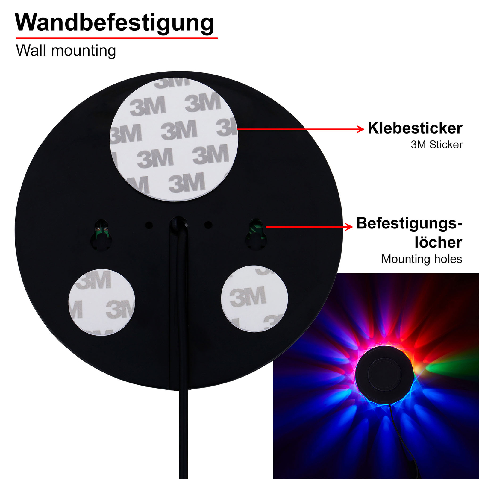 Roda de luz LED Mite - luz decorativa com sensor de música