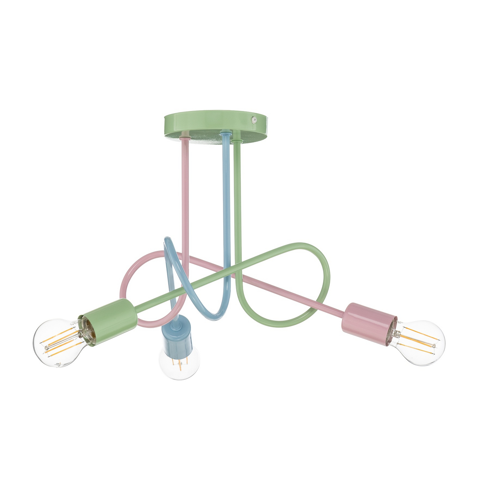 Oxford ceiling light, multicolour, metal, 3-bulb, E27